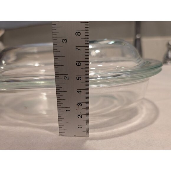 Pyrex 602-C Clear Glass Oval Casserole Dish with Ribbed Lid - Picture 11 of 16